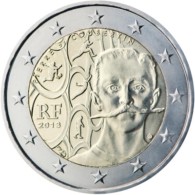 Prantsusmaa 2 euro 2013 Coubertin, UNC