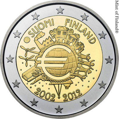 Soome 2 Euro 2012a.10 astat Euroraha (UNC) 