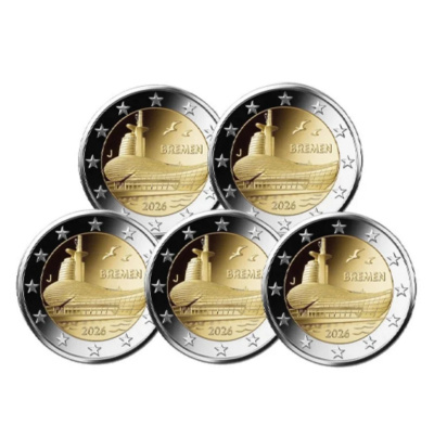 Saksamaa 2 euro 2026a. Bremen UNC ADFGJ