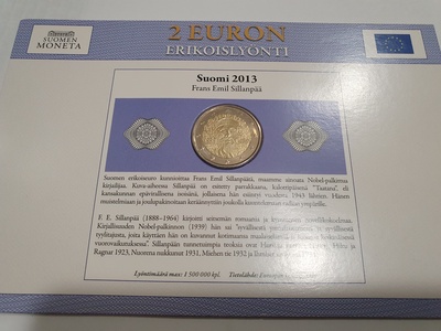 Soome 2 euro 2013a. SillanpaaUNC Kaardi