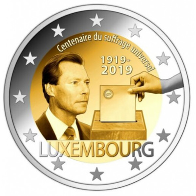 Luksemburg 2 euro, 2019 Centenary of  universal Suffrage UNC 