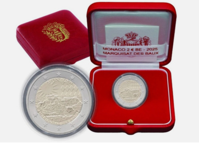 Monaco 2 euro 2025 Marquisat des Baux PROOF