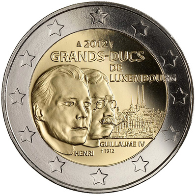 LUKSEMBURG 2 EURO 2012, Guillaume IV, UNC 