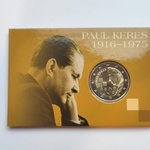 Eesti 2 euro 2016.a. Paul Keres, coincard