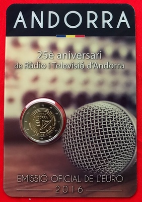 Andorra 2 euro 2016 Radio and Television UNC
