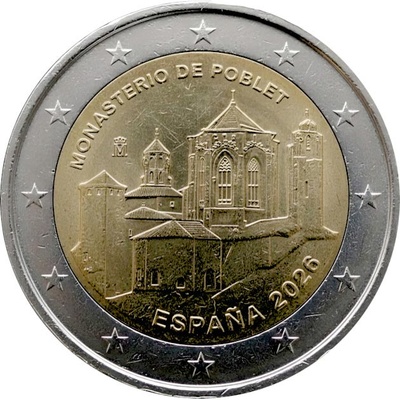 Hispaania 2 Euro 2026 Poblet Abbey UNC 