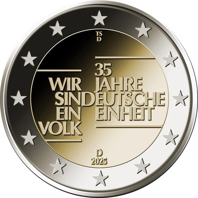 Saksamaa 2 euro 2025a. 35 Years of German Unity UNC 