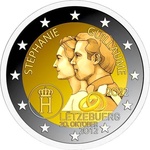 Luksemburg 2 euro 2022.a. Wedding Anniversary of Guillaume and Stephanie, UNC 