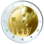 Eesti 2 euro 2016.a. Paul Keres, UNC