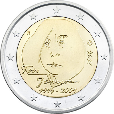 Soome 2 eurot 2014.a. Tove Jansson UNC 