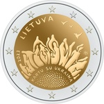 Leedu 2 euro, 2023, Kartu su Ukraina UNC