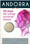 Andorra 2 euro 2020 50 years of Universal Female Suffrage