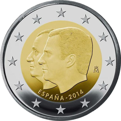 Hispaania 2 eurot 2014 Troonivahetus UNC
