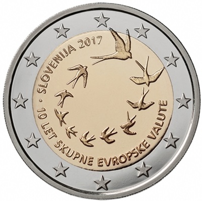 Sloveenia 2 euro 2017 Ten years euro in Slovenia unc