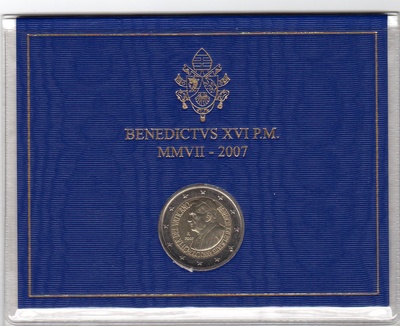 Vatikan 2007 , 2euro Pope Benedict XVI BU