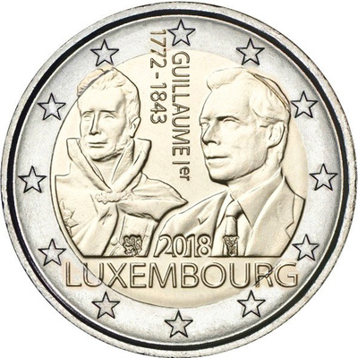 Luksemburg 2 euro 2018a. "Grand Duke Guillaume Ist" UNC