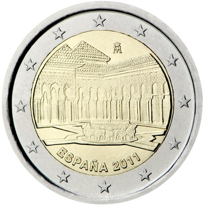 Hispaania 2 Euro 2011 Alhambra in Granada (UNC)