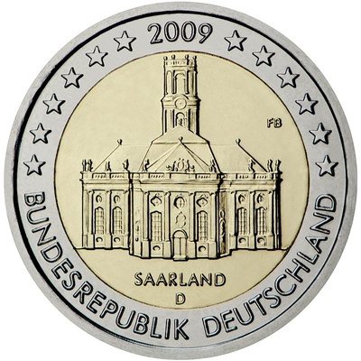 Saksamaa 2 euro, 2009, Saarland UNC (A)