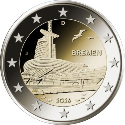 Saksamaa 2 euro 2026a. Bremen UNC 