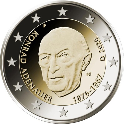Saksamaa 2 euro 2026a. Konrad Adenauer UNC 