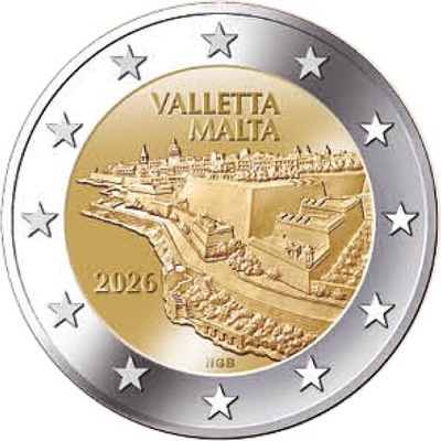 Malta 2 Euro 2026 City of Valletta UNC
