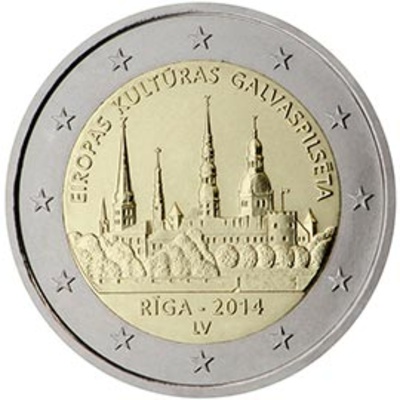 Läti 2 euro 2014 Riga,UNC