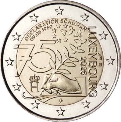 Luksemburg 2 euro 2025 Schuman Declaration UNC 